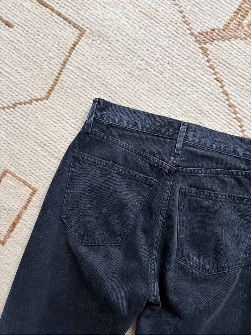 AGOLDE Lana Straight Jeans Disorder Distressed Black 25